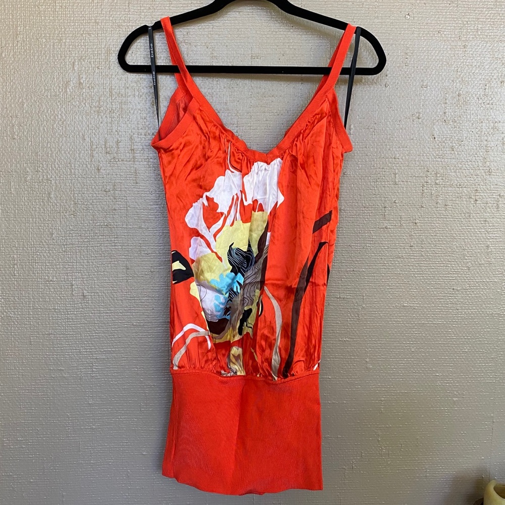 🍊Bebe Orange V-neck Top/Mini Dress 🍊